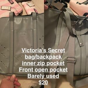 Disregard pic price 
Victoria’s Secret
Backpack/tote bag
Barely Used $12